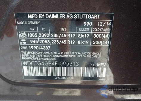 2015 Mercedes-Benz Gla 250 4Matic z USA, uszkodzony, nr VIN WDCTG4GB4FJ095313